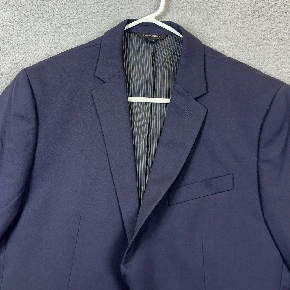 Banana Republic Blazer Mens 44R Blue  Slim Fit Marzotto Italian Super 120s Wool